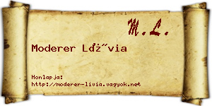 Moderer Lívia névjegykártya